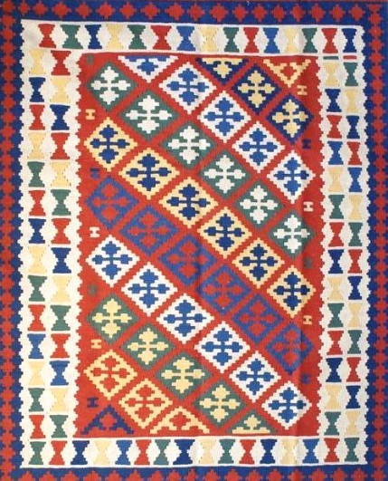 tappeto kilim fatto a mano in Iran colorato, leggero, in vendita online a prezzo scontato